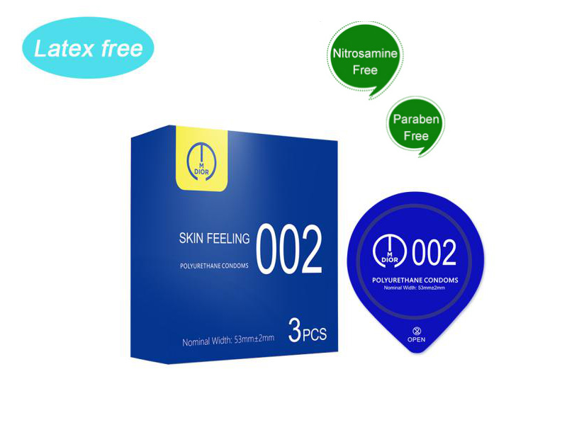 002 Super Thin Polyurethane latex- free  Condoms