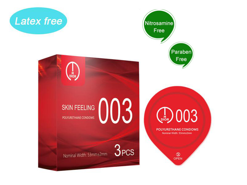 003 Mdior Super Thin Polyurethane latex- free Male Condoms