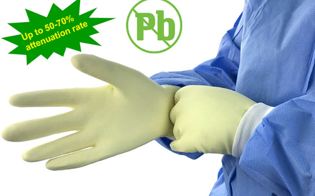 radiation attenuating surgical gloves
